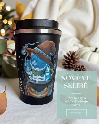 Každý hlt horkého čaje nebo kávy může být malé kouzlo – zvlášť když ho držíte v ruce termohrnek s čarodějnou Šklíbou. 🐾🖤...